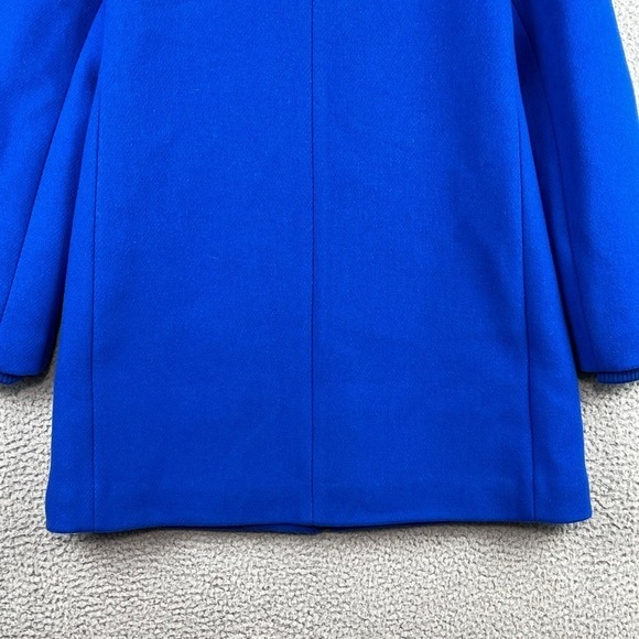 J. CREW Italian Stadium Cloth Lodge Italian Wool Coat Quilt Lined Blue Womens 6P - Picture 8 of 14